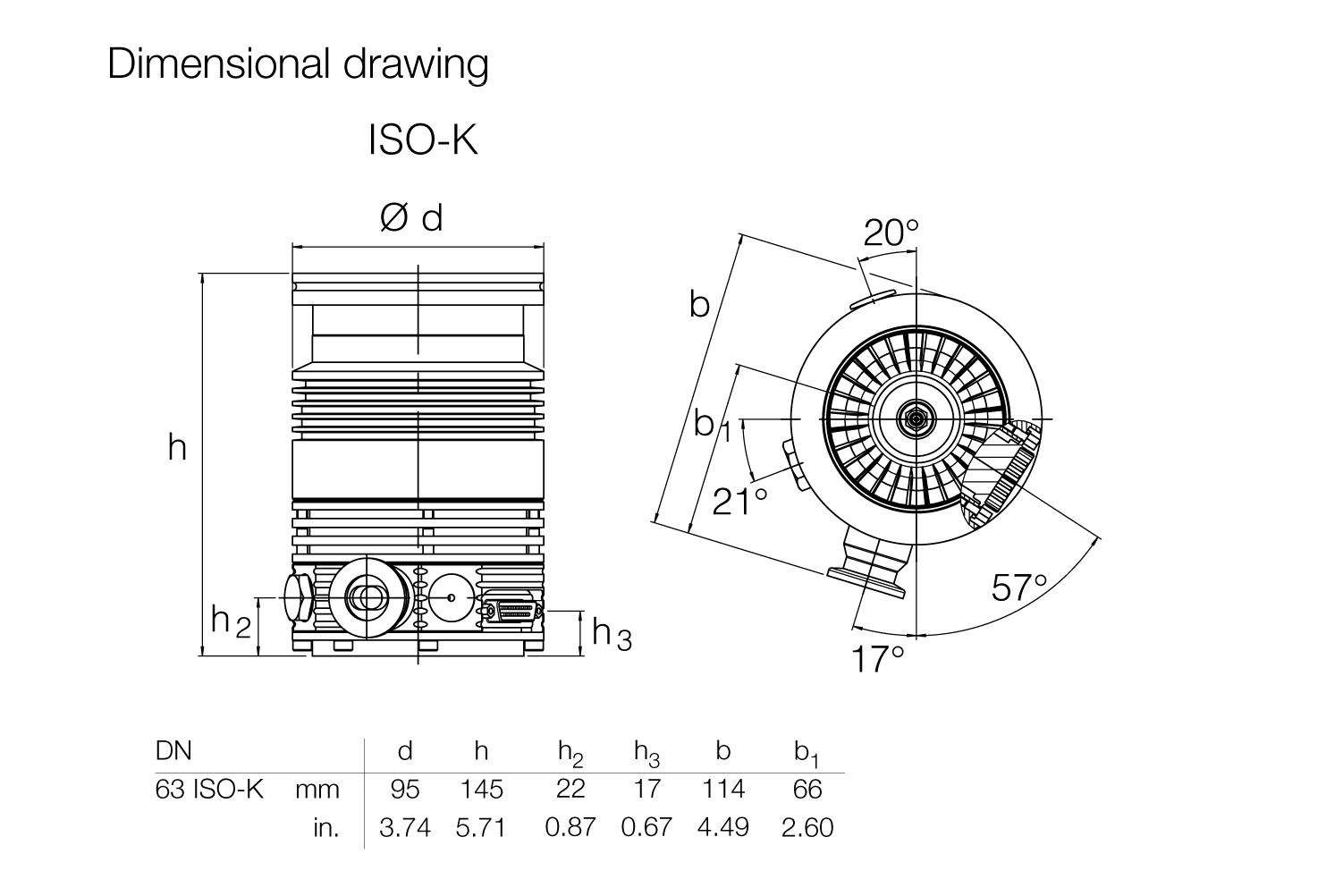 分子泵 TURBOVAC SL 80 H 安裝尺寸