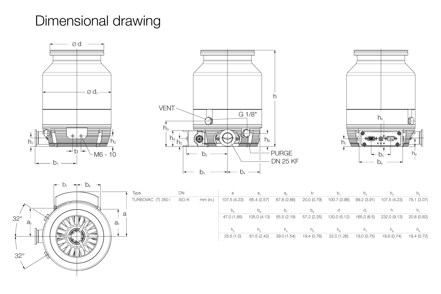 半磁浮分子泵TURBOVAC 350 i/iX 安裝尺寸