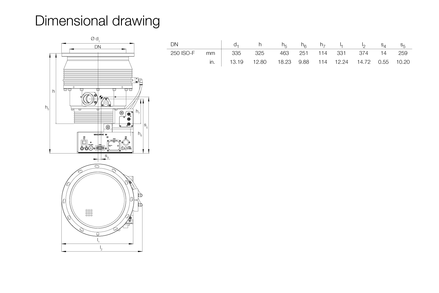 磁懸浮復(fù)合分子泵TURBOVAC MAG W 1600 iP 安裝尺寸