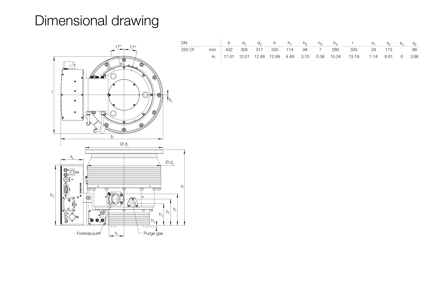 磁懸浮復(fù)合分子泵TURBOVAC MAG W 1700 iP 安裝尺寸